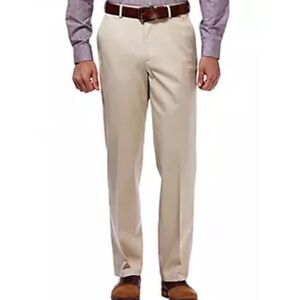 Haggar Men's Khaki Slacks Tan Flat Front Khaki Pants Sz 46” x 30” Big & Tall